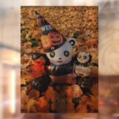 パンダと彼女の子猫ハロウィンカボチャ ウィンドウサイン (シート2)