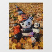 パンダと彼女の子猫ハロウィンカボチャ ウィンドウサイン (シート)