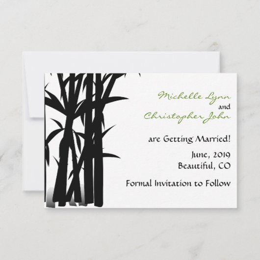 パンダと竹の結婚式 Save the Date セーブザデート (裏面)