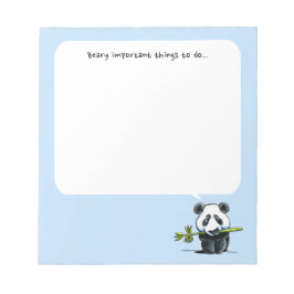 パンダと竹パッドブルー ノートパッド