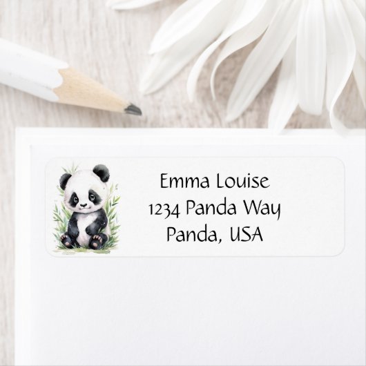 パンダと竹封筒 ラベル (インサイチュ)