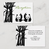 パンダと竹製の結婚披露宴カード エンクロージャーカード (正面/裏面)