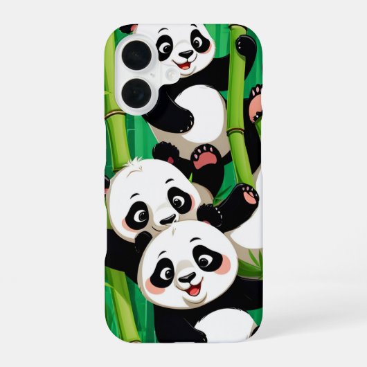パンダと竹 iPhone 16ケース (裏面)