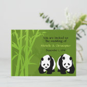 パンダと緑の竹林結婚の森 招待状 (スタンド正面)