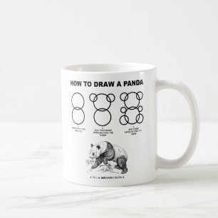 パンダのおもしろマグカップを引く方法 コーヒーマグカップ