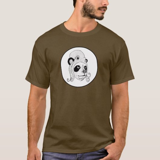 パンダのかぶっている可愛らしい帽子 Tシャツ (正面)