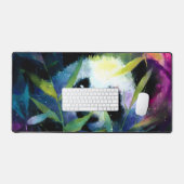 パンダのぞき竹水色 デスクマット (キーボード&マウス)