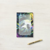 パンダのぞき竹水色 ポストイット (デスク上)