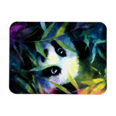 パンダのぞき竹水色 マグネット (横)