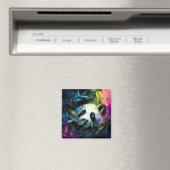 パンダのぞき竹水色 マグネット (インサイチュ (食洗機))