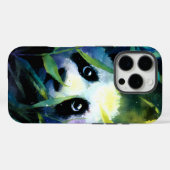 パンダのぞき竹水色 Case-Mate iPhoneケース (裏面 (横))