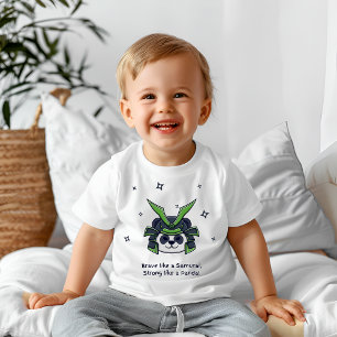 パンダのように強い侍のように勇敢だ ベビーTシャツ