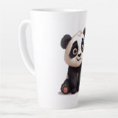 パンダのイラスト絵 カフェラテマグ (左アングル)