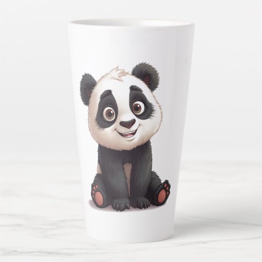 パンダのイラスト絵 カフェラテマグ (正面)