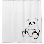 パンダのインク シャワーカーテン (正面)