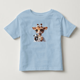 パンダのキリン トドラーTシャツ