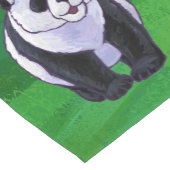 パンダのクマがサンタハットを着たグリーン ショートテーブルランナー (コーナー)