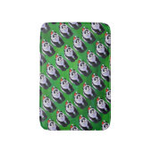 パンダのクマがサンタハットを着たグリーン バスマット (正面縦)