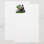 パンダのクマとカッブアート 便箋 (正面/裏面)