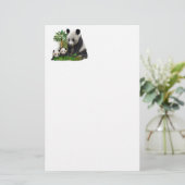 パンダのクマとカッブアート 便箋 (スタンド正面)