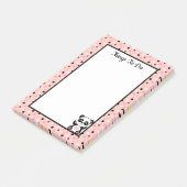 パンダのクマとピンクの水玉模様 ポストイット (アングル)