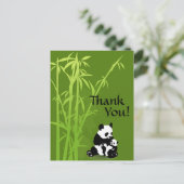 パンダのクマと竹の感謝はがき ポストカード (スタンド正面)