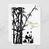 パンダのクマと竹の感謝はがき ポストカード (正面/裏面)