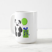 パンダのクマと緑の風船 コーヒーマグカップ (正面左)
