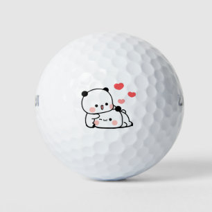 パンダのクマのカップル、かわいいブブとデュデュのハグの愛 ゴルフボール