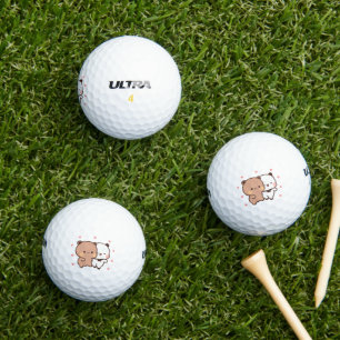 パンダのクマのカップル、かわいいブブとデュデュのハグの愛 ゴルフボール