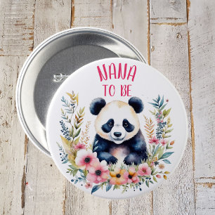 パンダのクマの花ベビーシャワーナナへ 缶バッジ