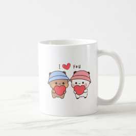 パンダのクマ、ブブとデュデュュのハグの愛 コーヒーマグカップ