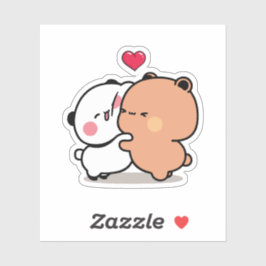 パンダのクマ、ブブとデュデュュのハグの愛 シール