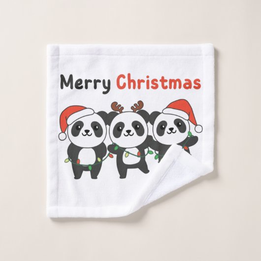 パンダのクリスマスアニマルズパンドラ(PANDA)メリークリスマス ウォッシュタオル (ウォッシュタオル)