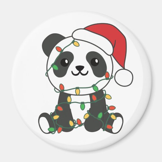 パンダのクリスマスウィンターアニマルズパンダ マグネット (正面)