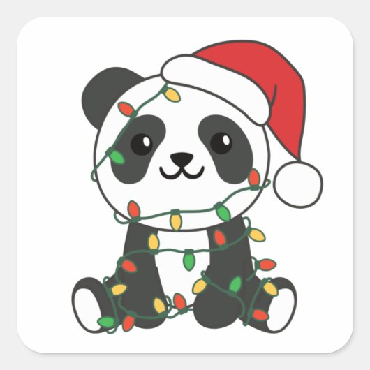パンダのクリスマスウィンターアニマルズパンドラ(PANDA)スクエアスティック スクエアシール (正面)