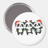 パンダのクリスマスクリスマスアニマルかわいいパンドラ(PANDA) マグネット (正面/裏面)