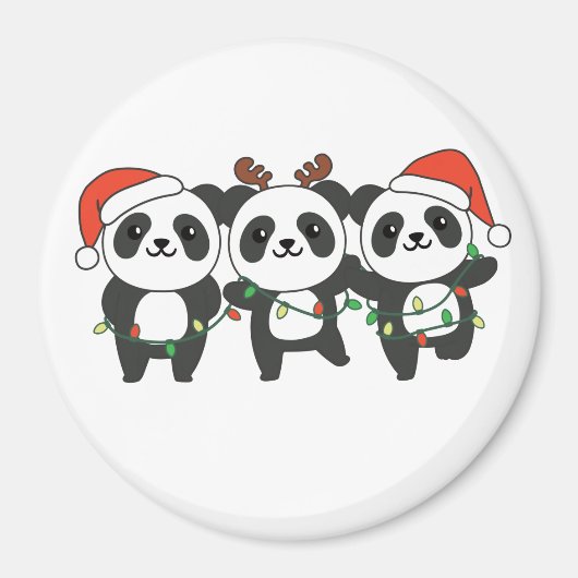 パンダのクリスマスクリスマスアニマルかわいいパンドラ(PANDA) マグネット (正面)