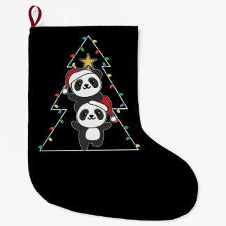 パンダのクリスマスツリークリスマスアニマルズパンダ ラージクリスマスストッキング