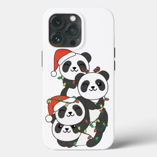パンダのクリスマスツリークリスマスアニマルズパンダ Case-Mate iPhoneケース (裏面)