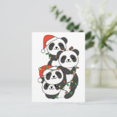 パンダのクリスマスツリークリスマス動物パンドラ(PANDA)ホリ シーズンポストカード (スタンド正面)