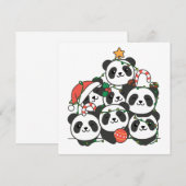 パンダのクリスマスツリー かわいい動物のクリスマス招待状 招待状 (正面/裏面)