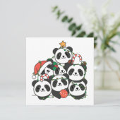 パンダのクリスマスツリー かわいい動物のクリスマス招待状 招待状 (スタンド正面)