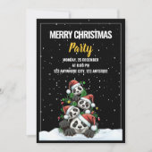 パンダのクリスマスパーティー招待状, 面白いクリスマス 招待状 (正面)