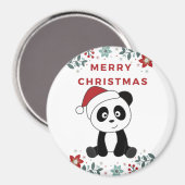 パンダのクリスマス雪の冬の動物パンダ磁石 マグネット (正面/裏面)