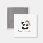 パンダのクリスマス雪の冬の動物パンダ マグネット (正面/裏面)