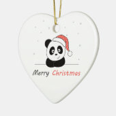 パンダのクリスマス雪の冬の動物パンドセラミック セラミックオーナメント (左)