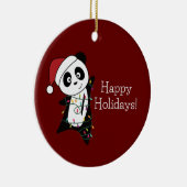 パンダのクリスマス雪の冬の動物パンドセラミック セラミックオーナメント (右)