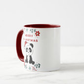 パンダのクリスマス雪の冬の動物 マグカップ (正面左)