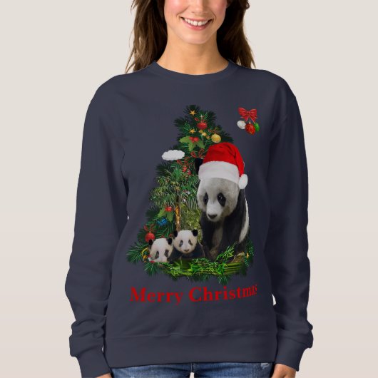 パンダのクリスマス  スウェットシャツ (正面)